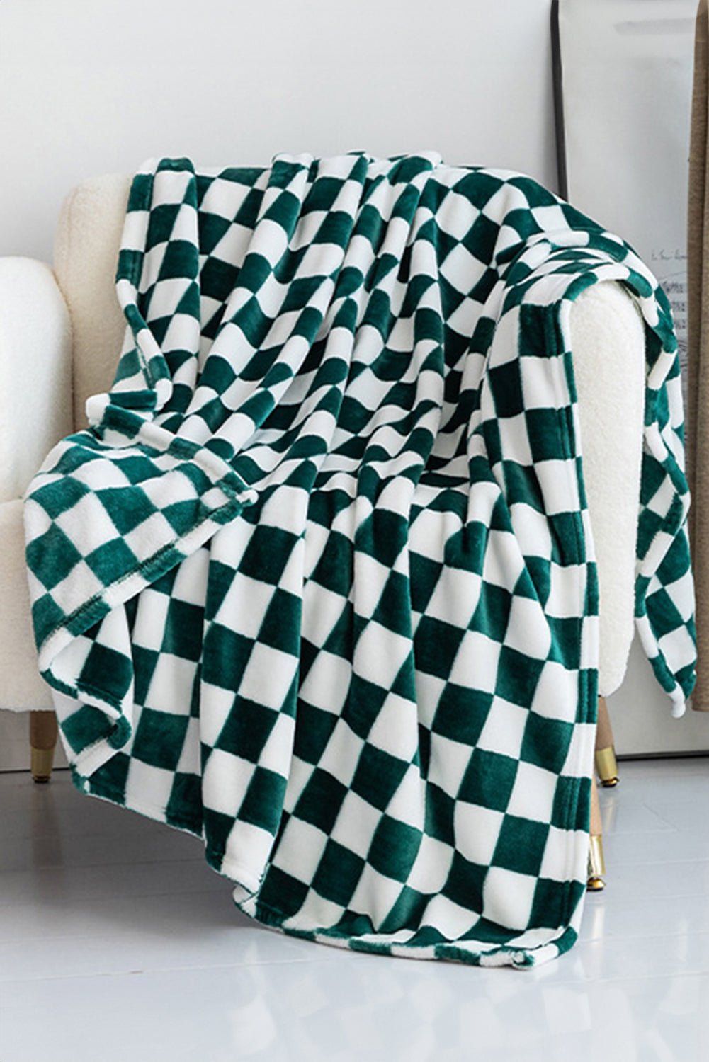 Stacey B's Black Checkerboard Printed Soft Throw Blanket