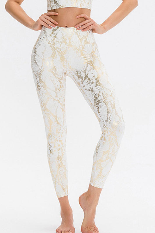 Stacey B's Animal Print Slim Fit Wide Waistband Long Sports Pants
