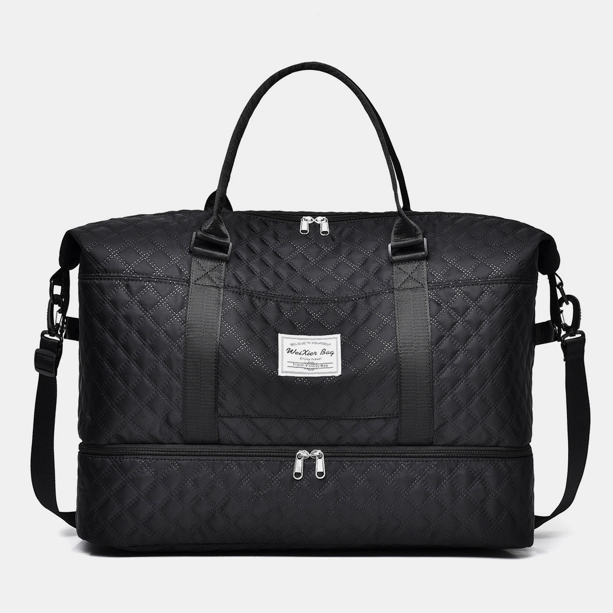 Stacey B's Diamond Grid Oxford Cloth Oversize Travel Bag