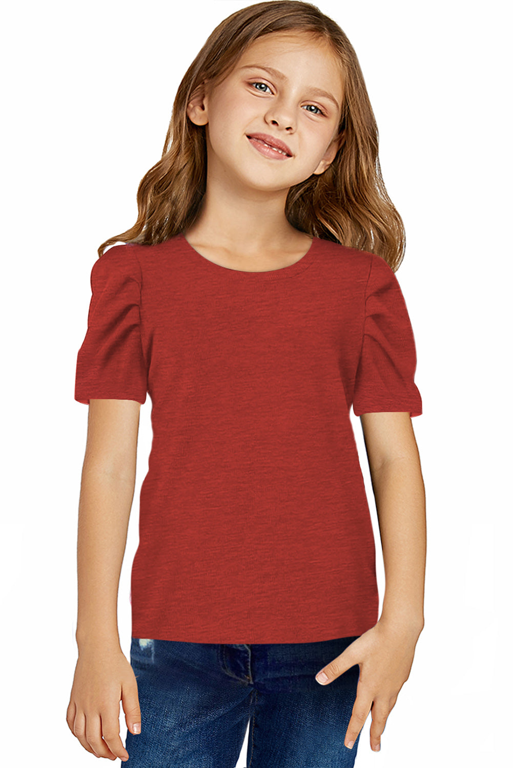 Stacey B's Round Neck Puff Sleeve T-Shirt