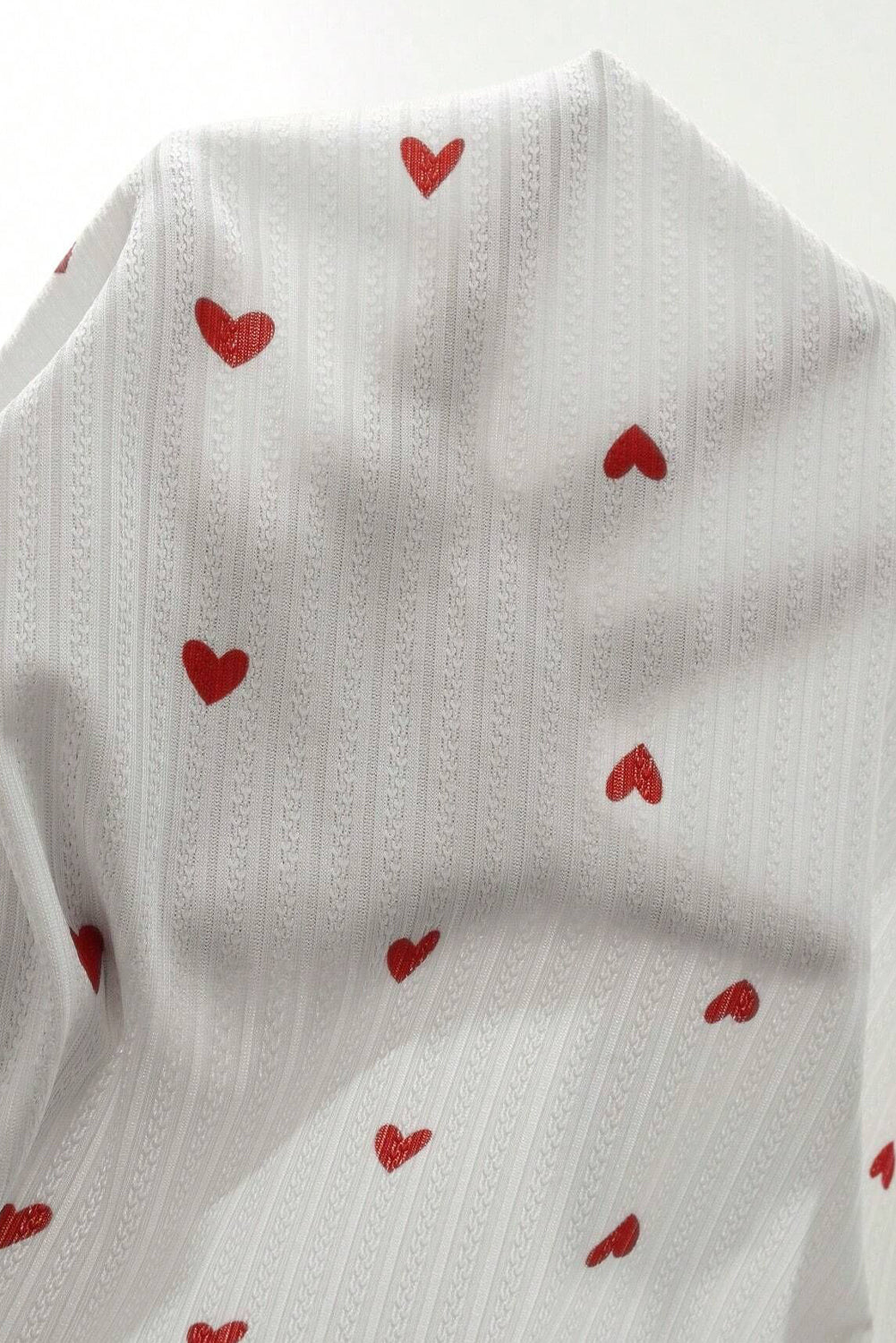 Stacey B's White Valentines Heart Pattern Tee and Pants Pajama Set