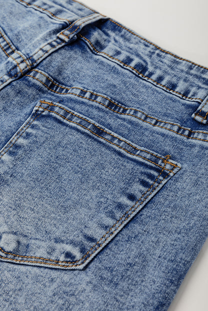Stacey B's Myosotis Center Seam Cuffed Hem Straight High Waist Jeans