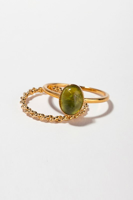 Stacey B's Natural stone ring set