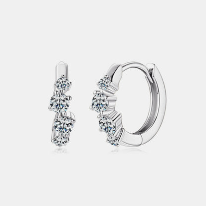 Stacey B's 925 Sterling Silver Moissanite Huggie Earrings