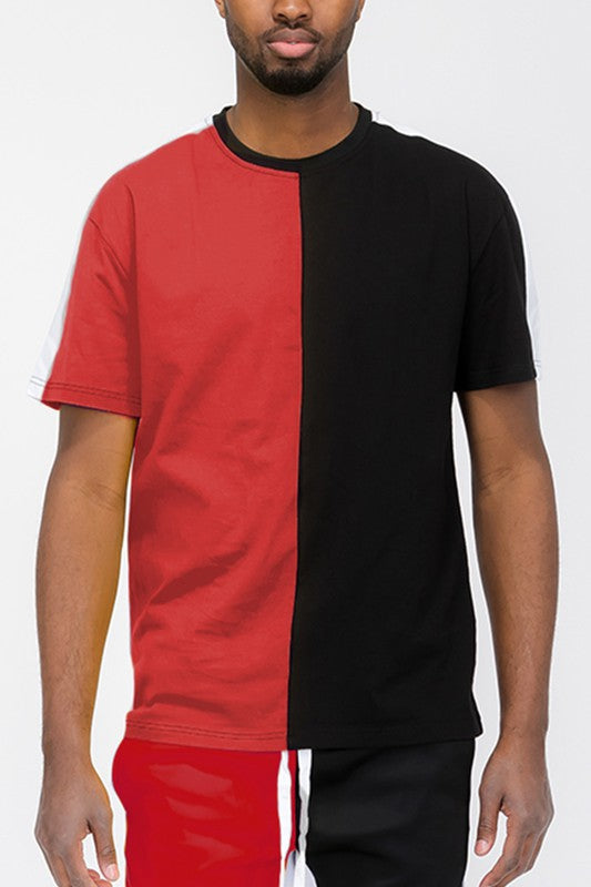 Stacey B's Two Tone Color Block Short Sleeve T-Shirt