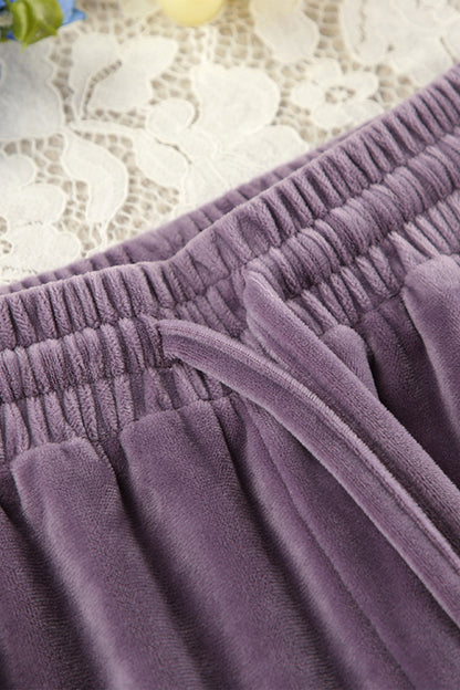Stacey B's Buttery-Soft Round Neck Long Sleeve Top and Drawstring Pants Set