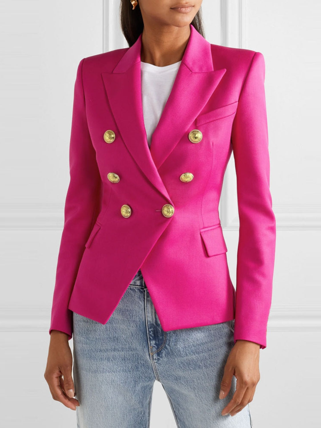 Stacey B's Lapel Collar Long Sleeve Blazer