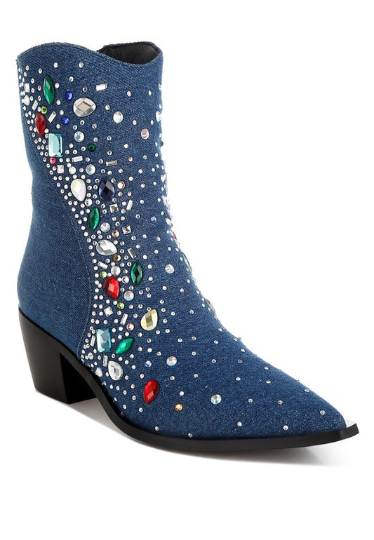 Stacey B's Starlit Multi Color Stones Embellished Boots