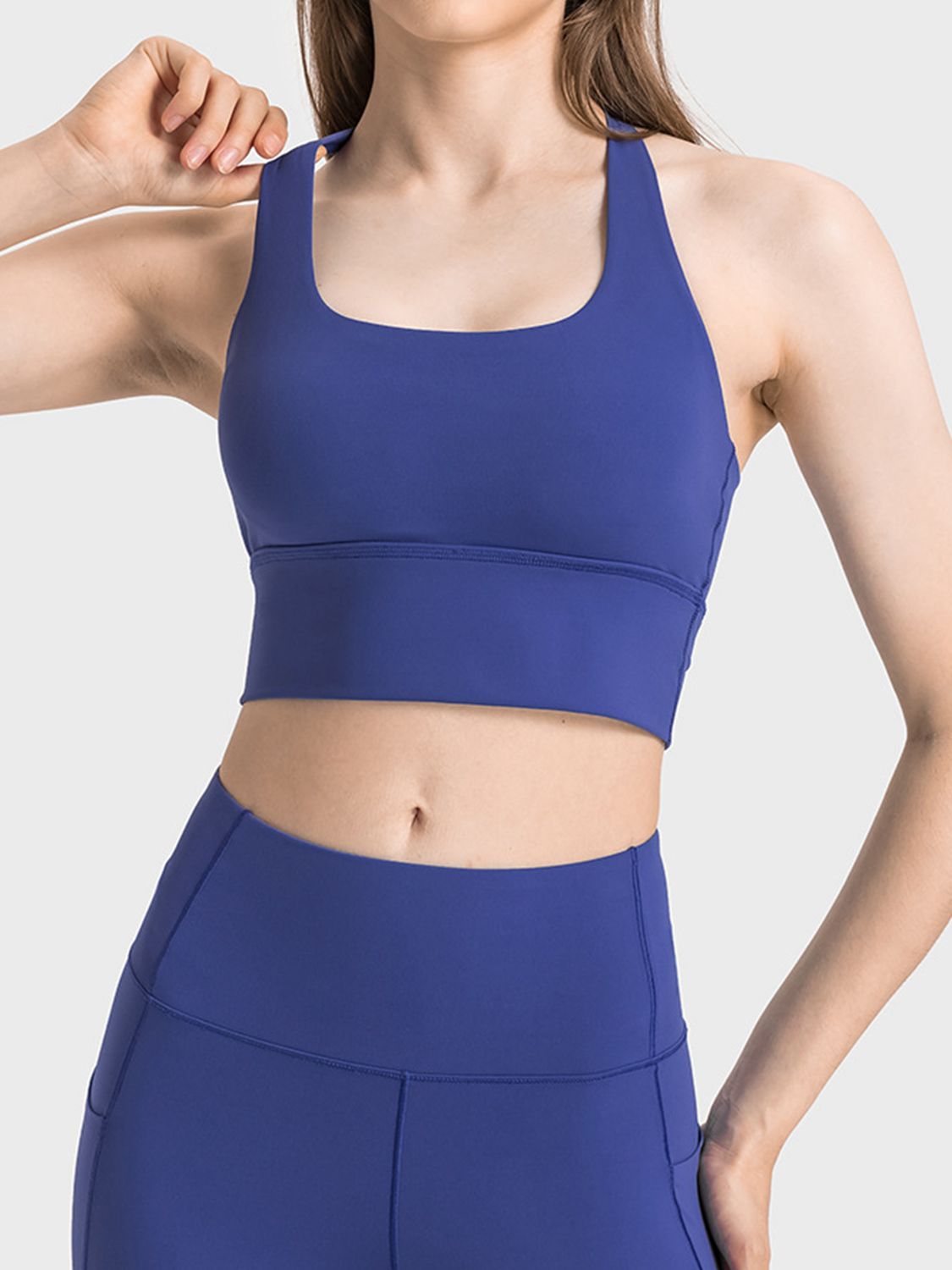 Stacey B's Scoop Neck Crisscross Straps Sports Bra