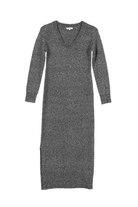 Stacey B's V-Neck Sweater Maxi Dress