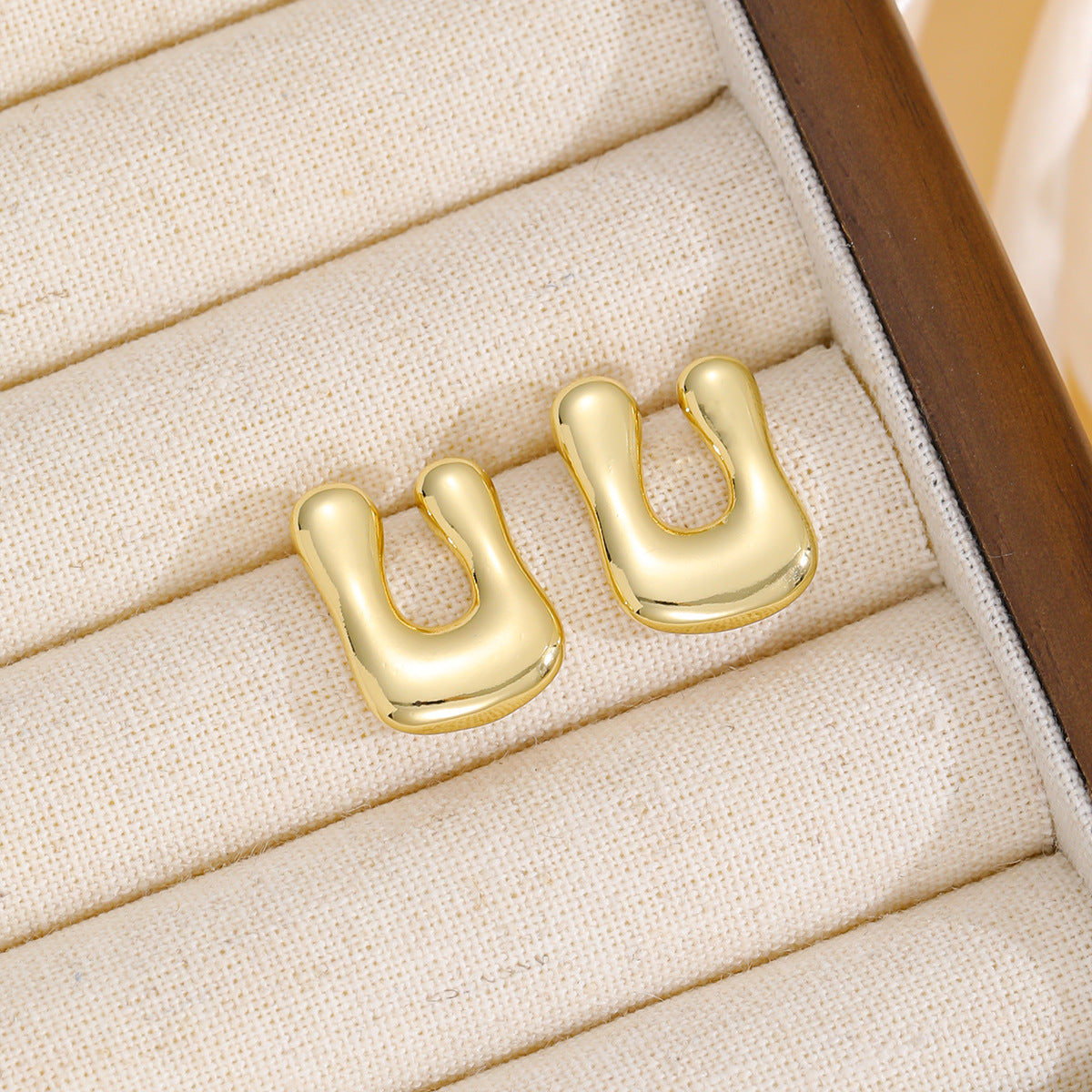 Stacey B's 18K Gold-Plated Bubble Letter Stud Earrings