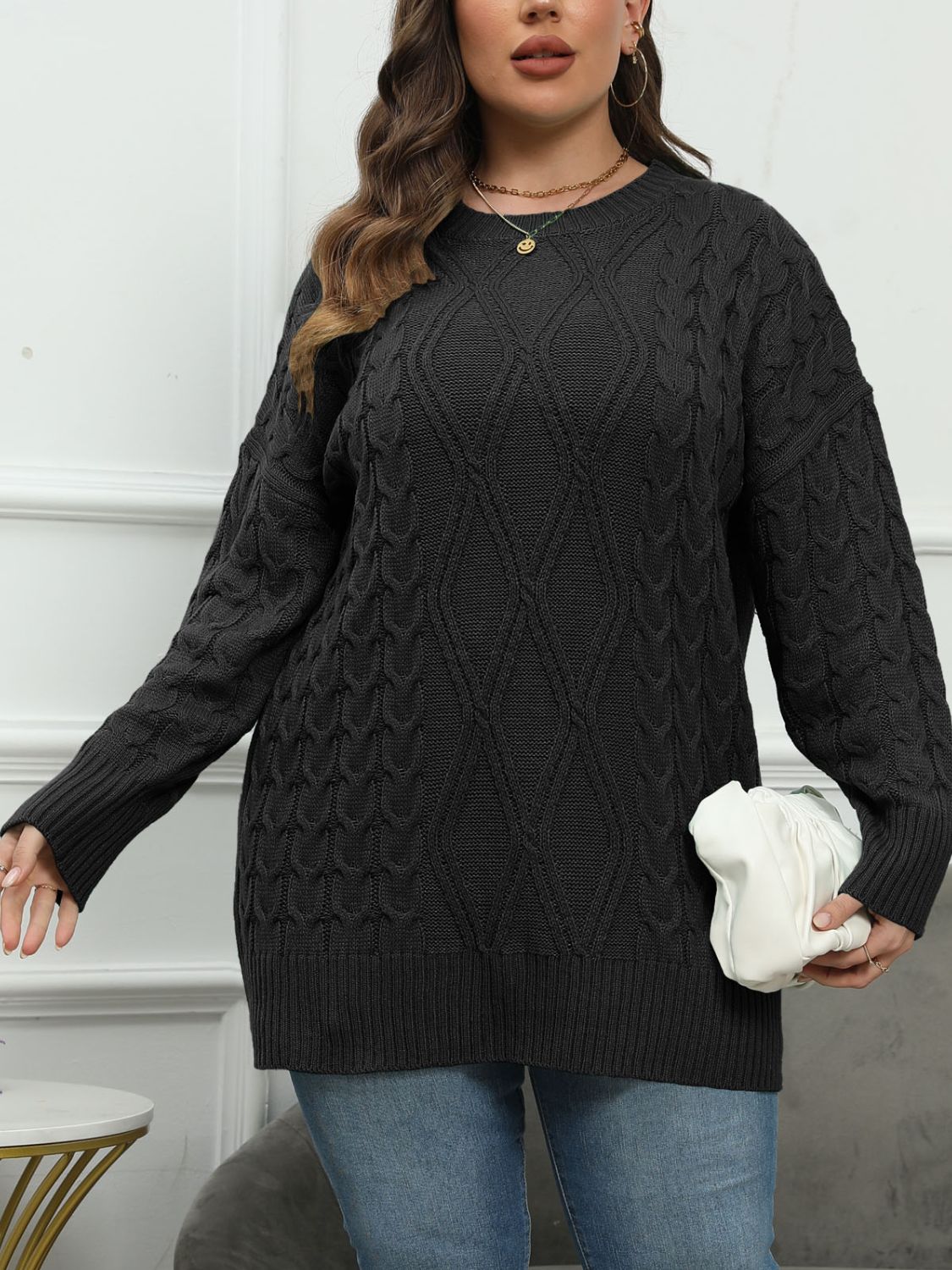 Stacey B's Round Neck Long Sleeve Sweater