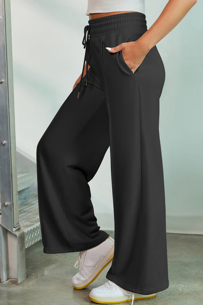 Stacey B's Drawstring Wide Leg Pants with Pockets