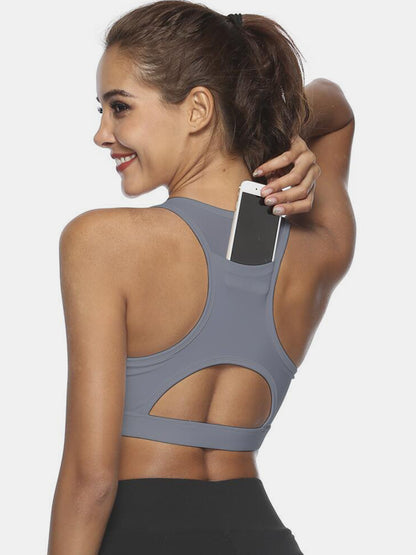 Stacey B's Cutout Scoop Neck Active Tank