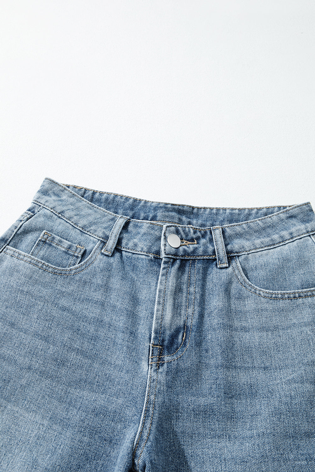 Stacey B's Dusk Blue Embroidered Cropped Wide Leg High Waist Jeans