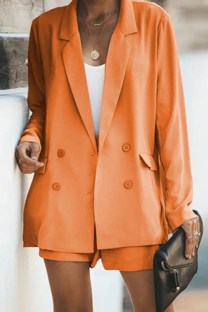 Stacey B's Longline Blazer and Shorts Set with Pockets