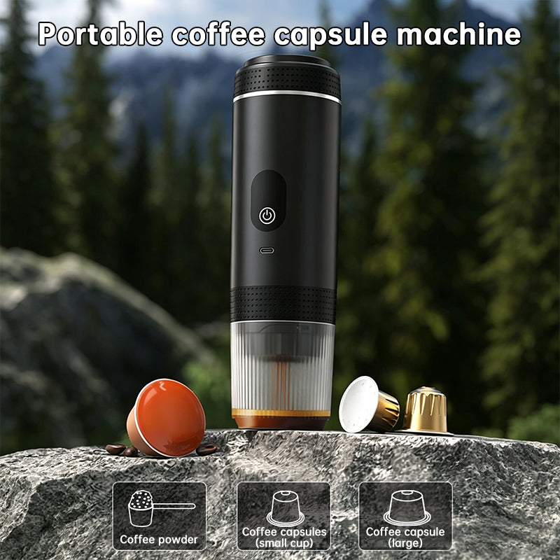 Stacey B's Portable Espresso Machine w/ Digital Display – 3-in-1 Capsule & Ground Coffee Maker for Travel, Camping & Office