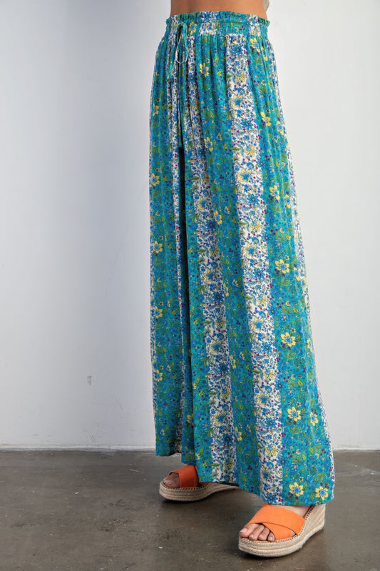 Stacey B's Floral Print Gauze Palazzo Pants