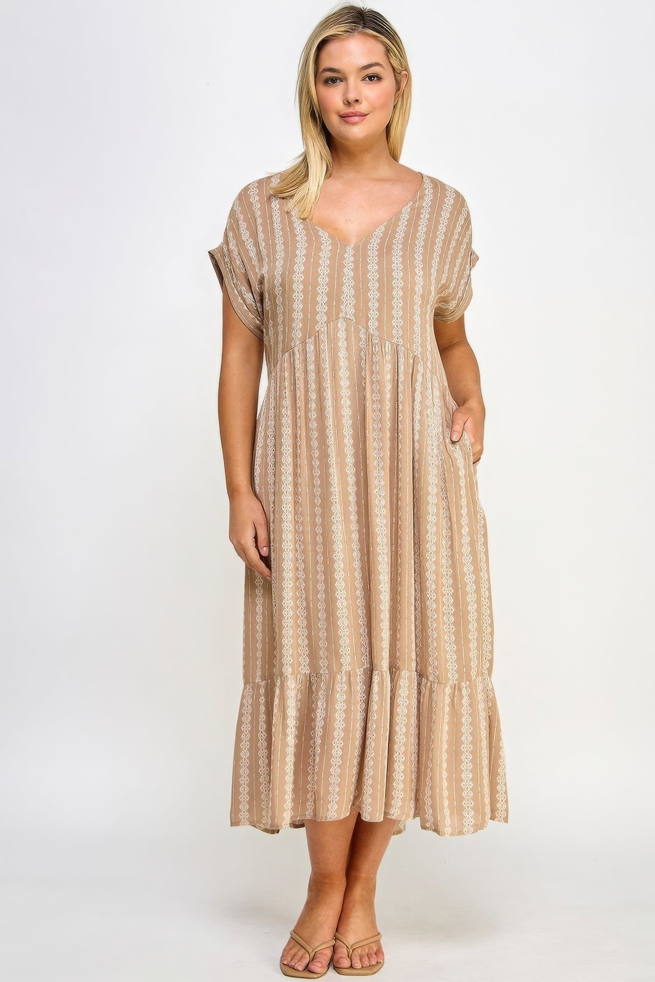 Stacey B's Boho Maxi Dress W/ Slip