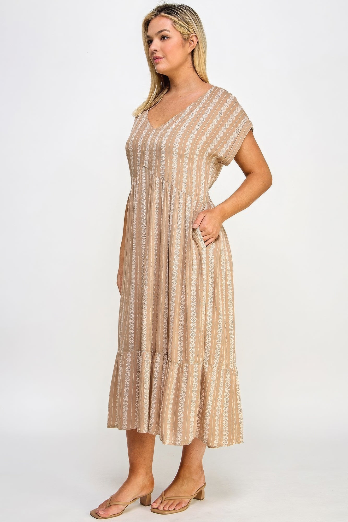 Stacey B's Boho Maxi Dress W/ Slip