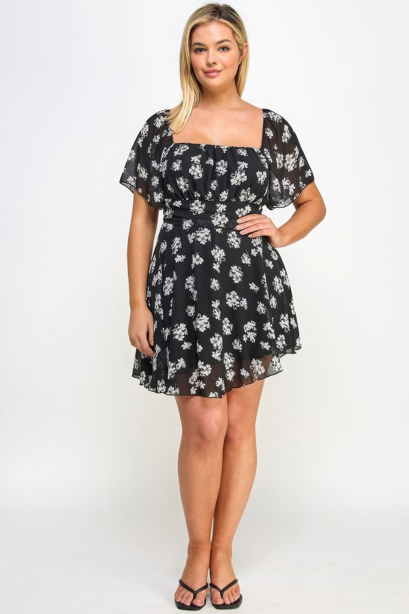 Stacey B's Plus Size Floral Chiffon Dress