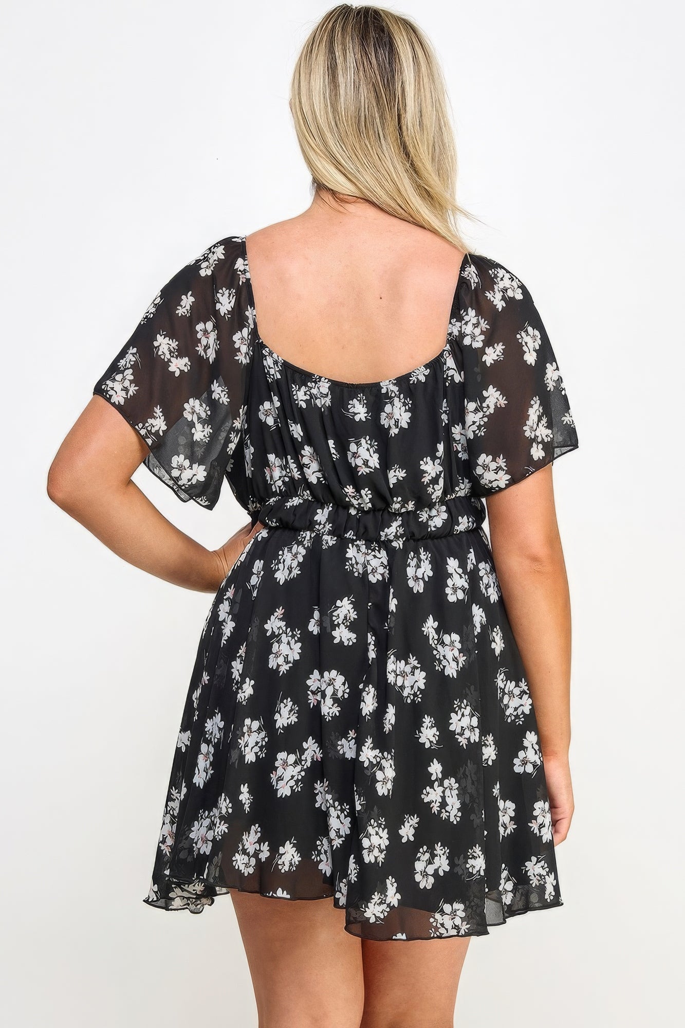 Stacey B's Plus Size Floral Chiffon Dress