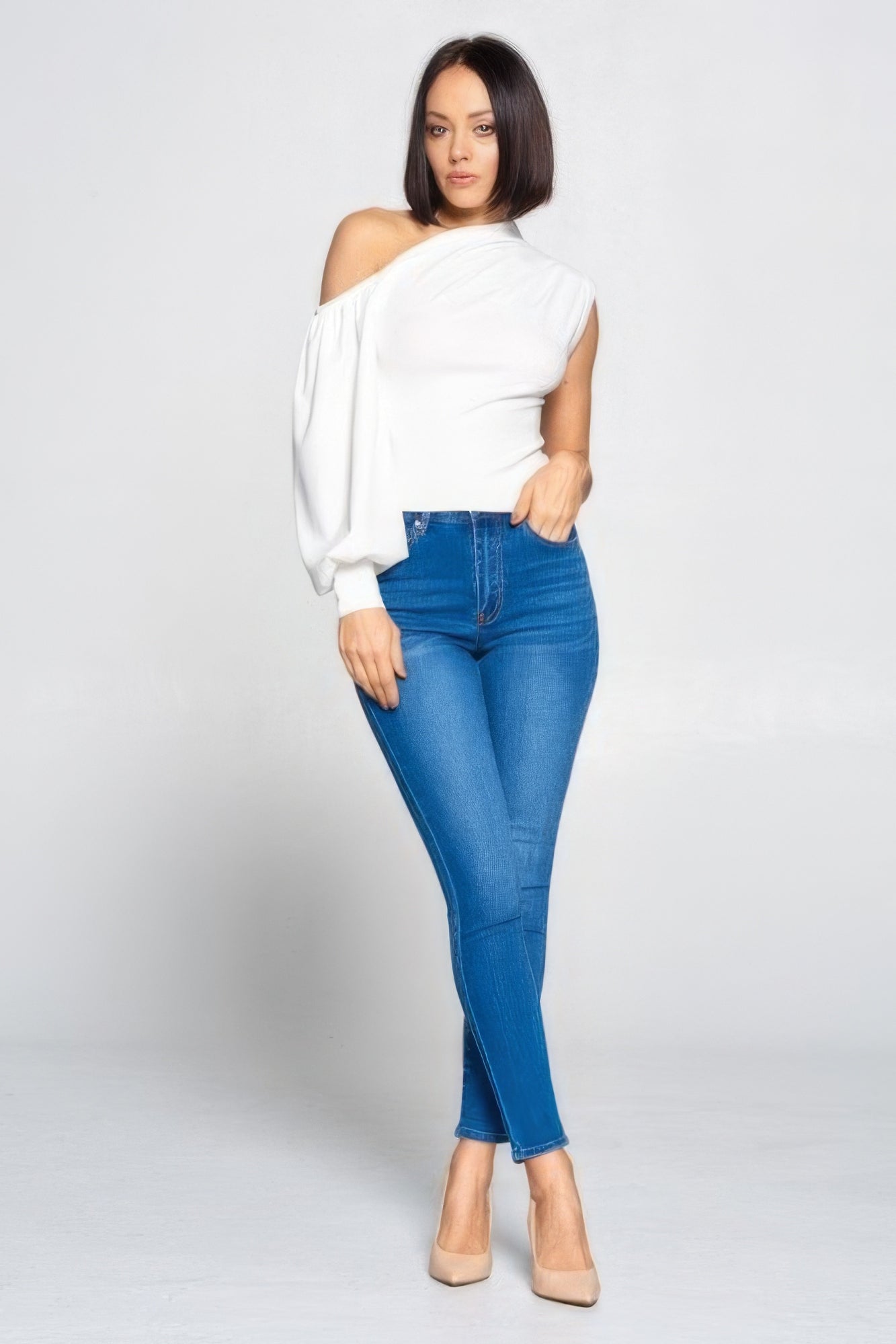 Stacey B's Ladies One-shoulder Top