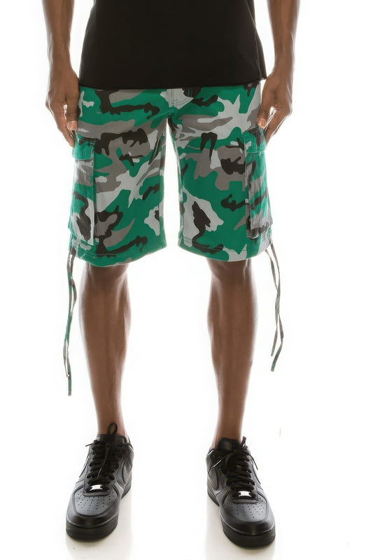 Stacey B's Men's Camo Belted Cargo Shorts0