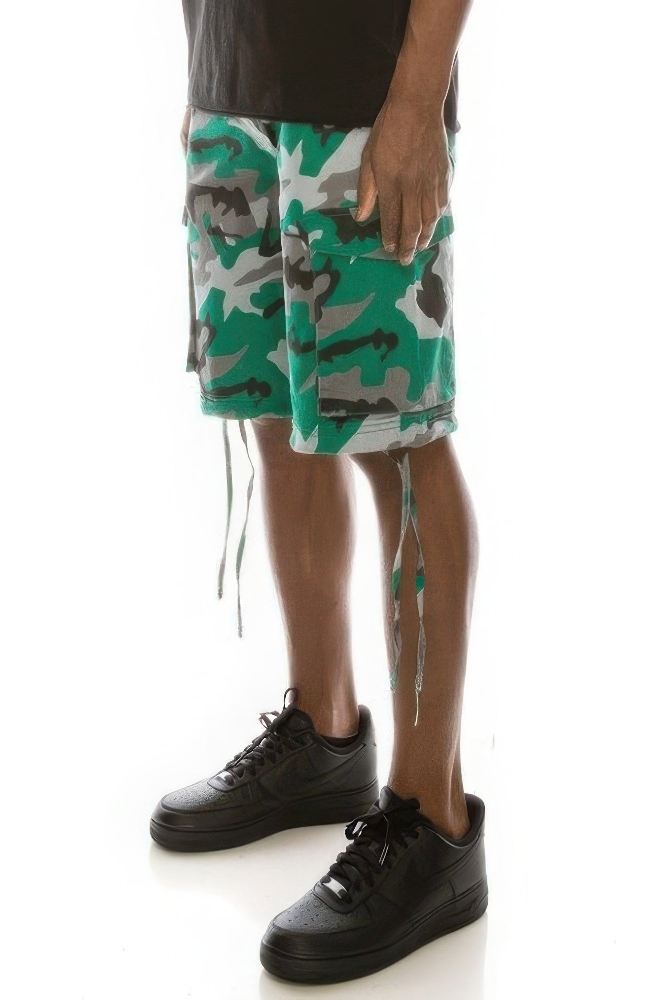 Stacey B's Men's Camo Belted Cargo Shorts0