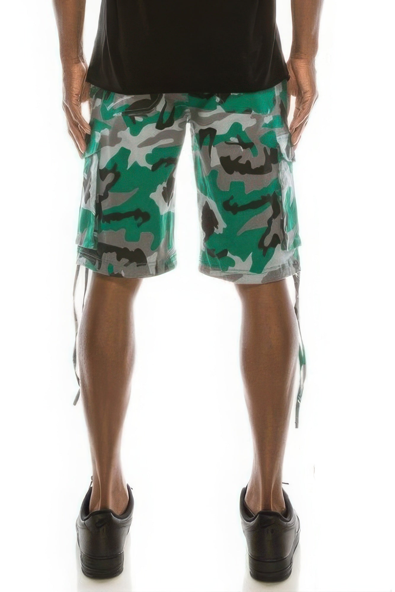 Stacey B's Men's Camo Belted Cargo Shorts0