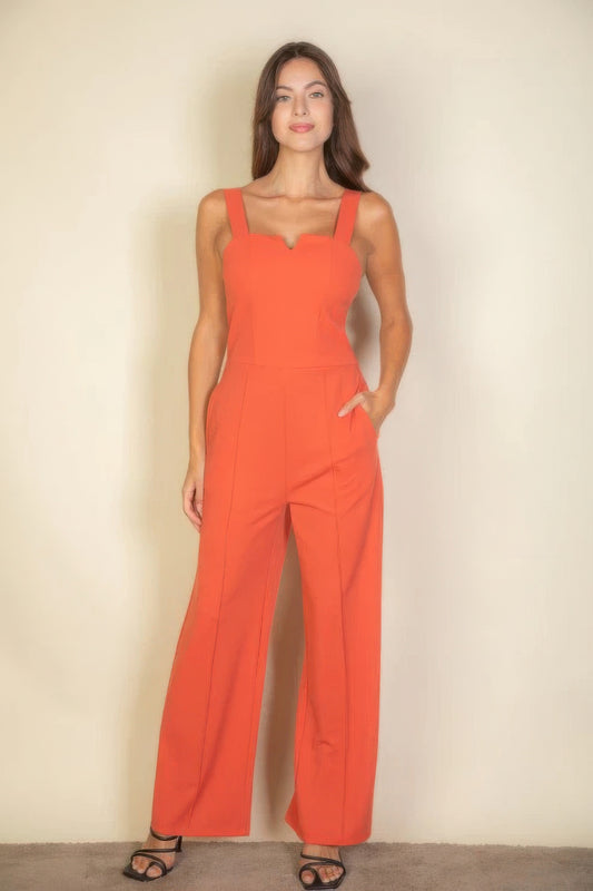 Stacey B's Notched neck cami jumpsuit