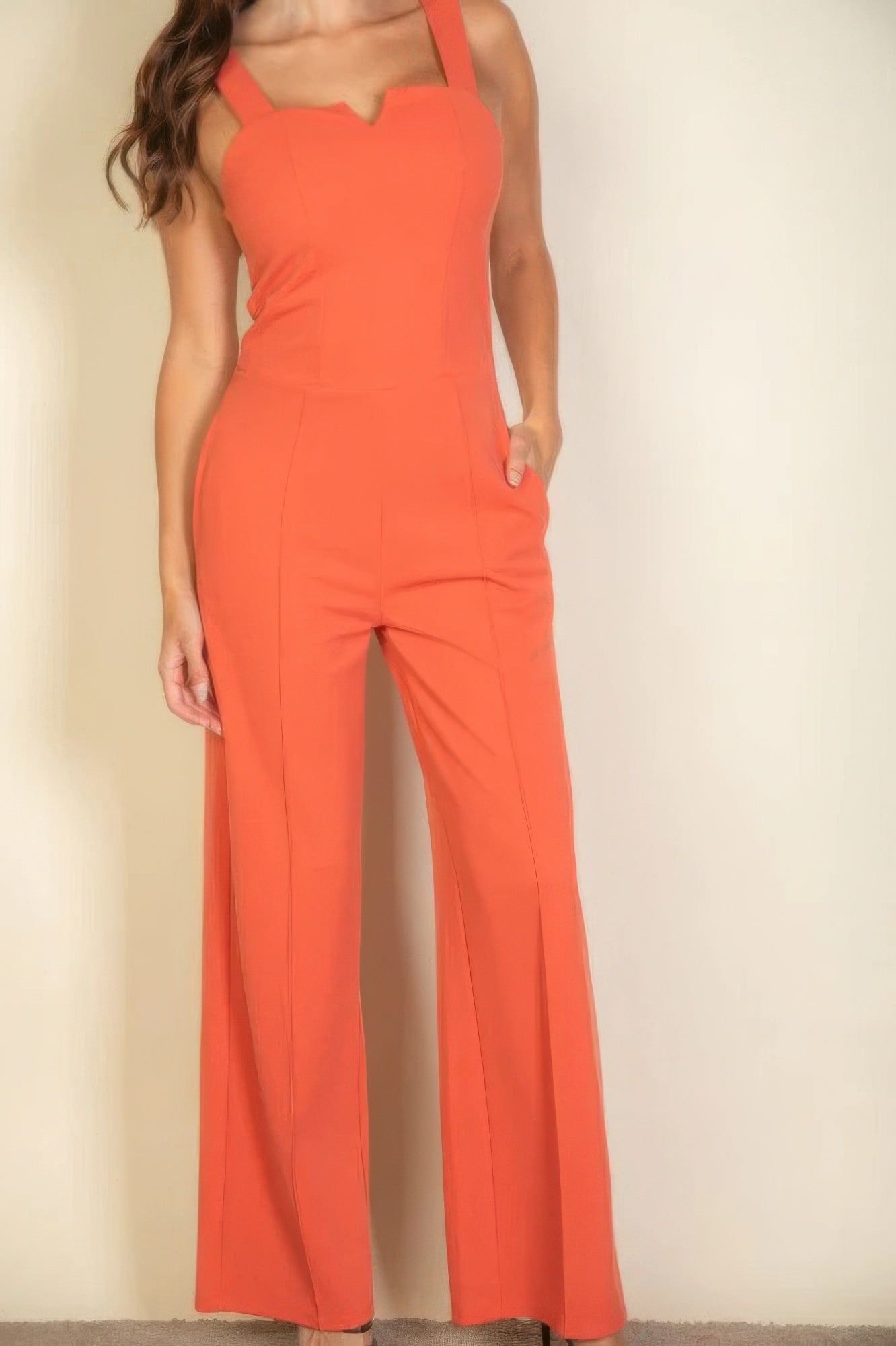 Stacey B's Notched neck cami jumpsuit