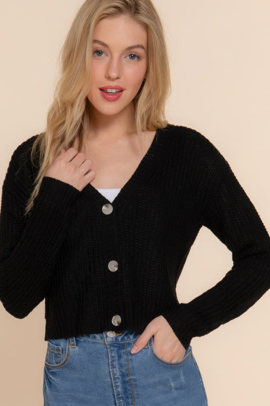 Stacey B's Long slv v-neck sweater cardigan