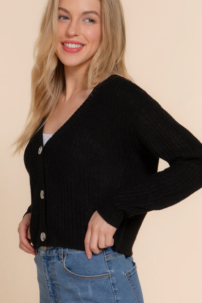Stacey B's Long slv v-neck sweater cardigan