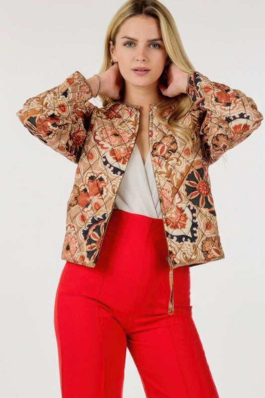 Stacey B's Zip Up Multi-print Jacket