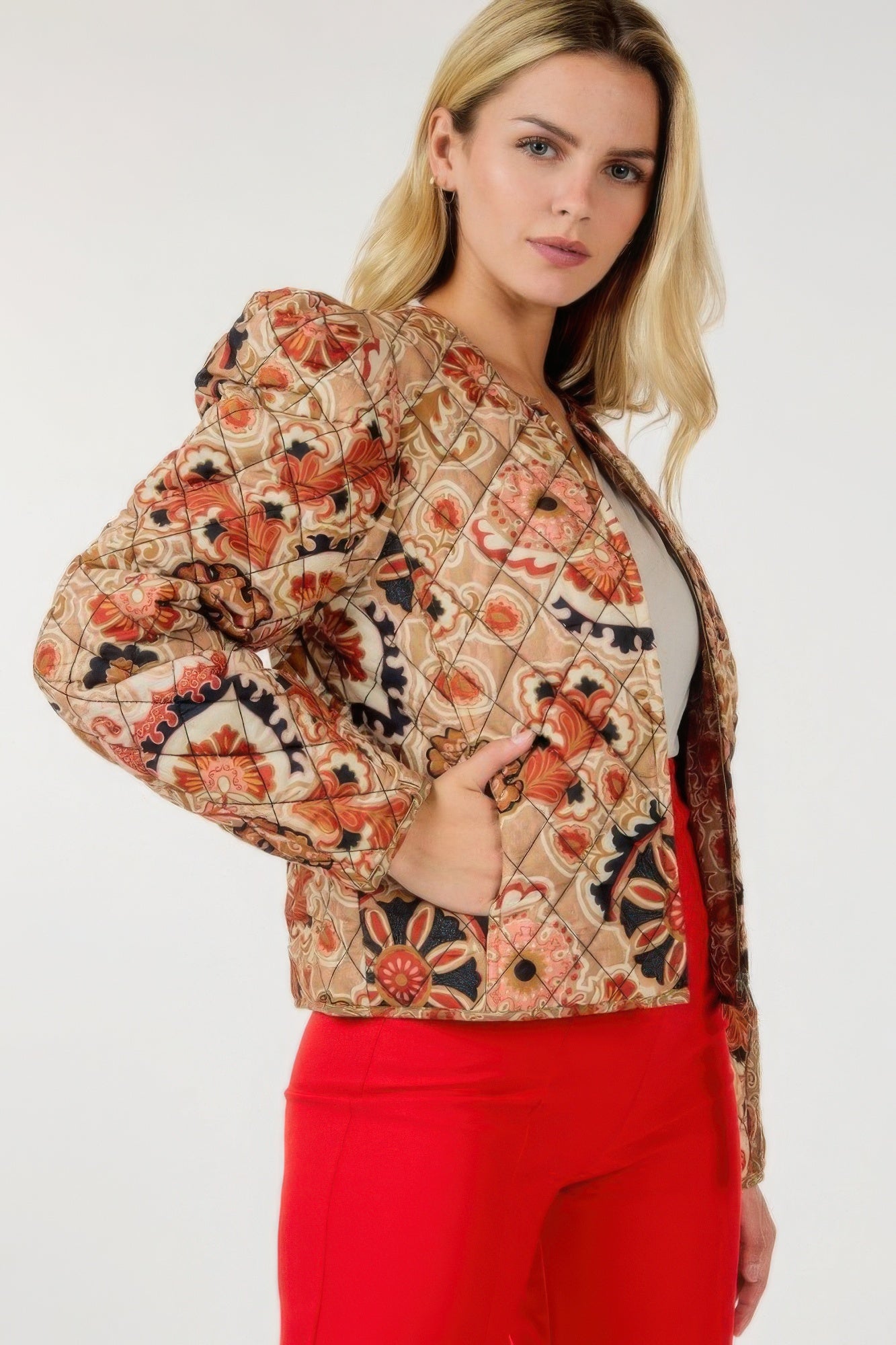 Stacey B's Zip Up Multi-print Jacket