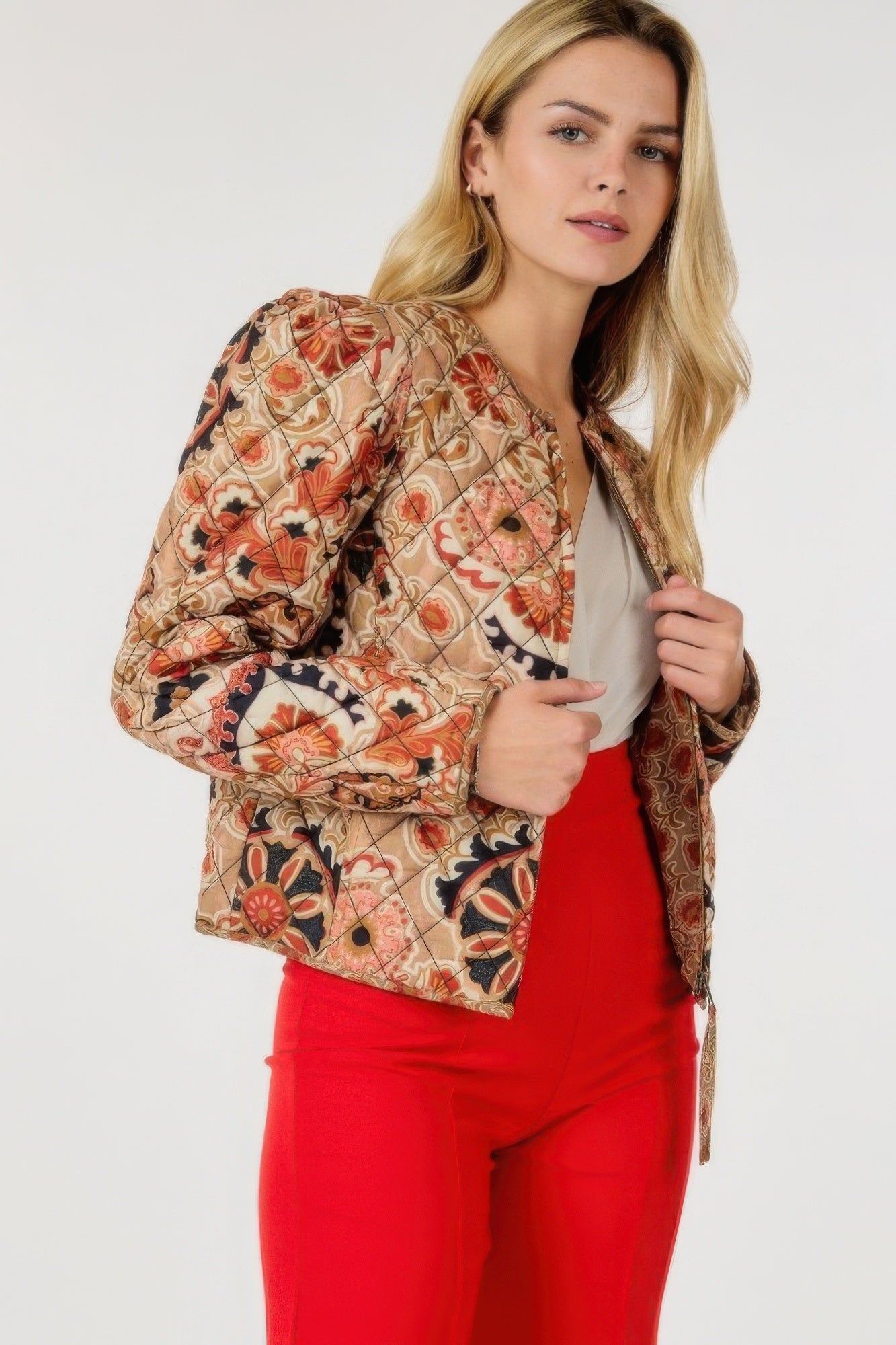 Stacey B's Zip Up Multi-print Jacket