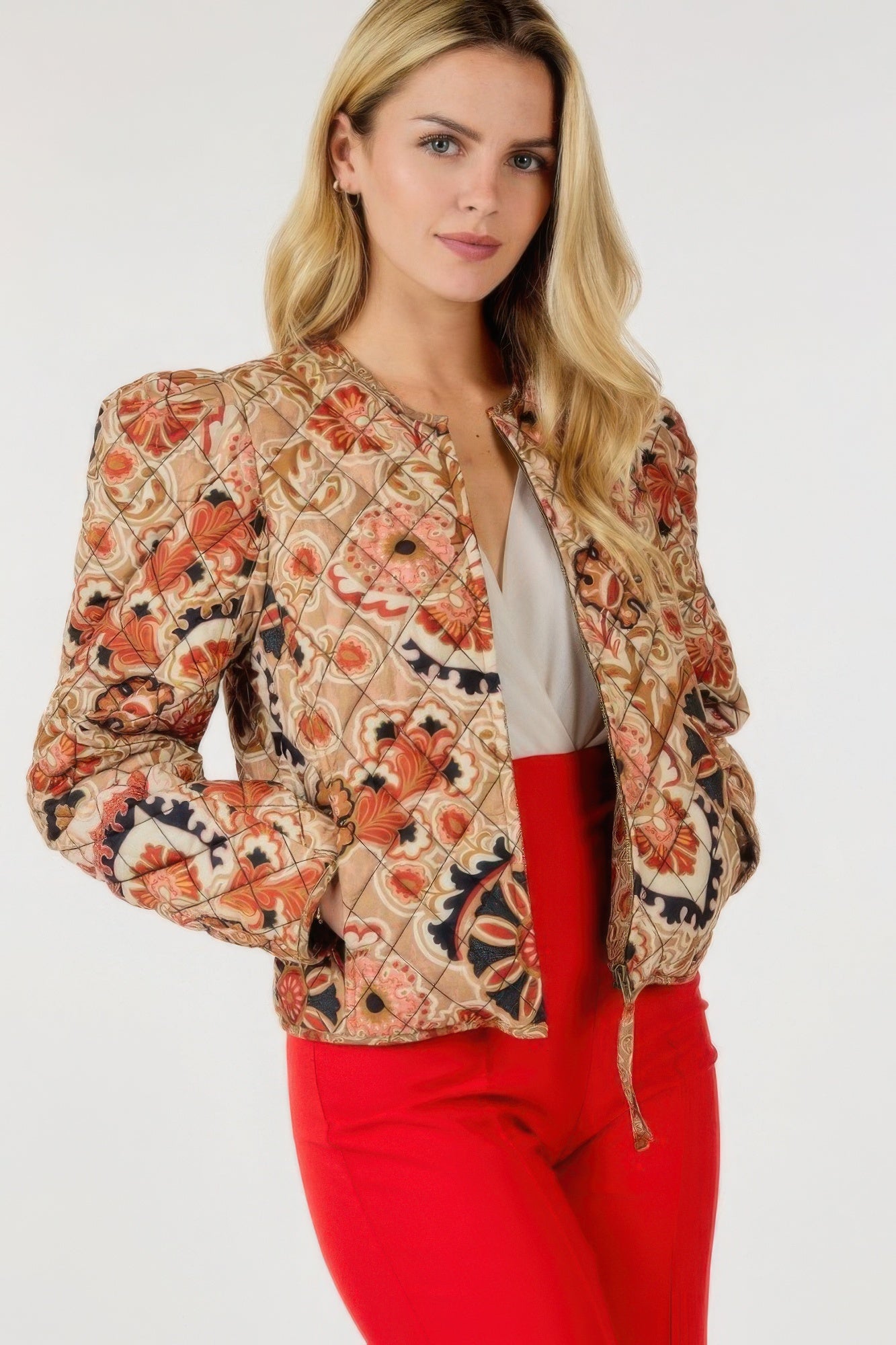 Stacey B's Zip Up Multi-print Jacket