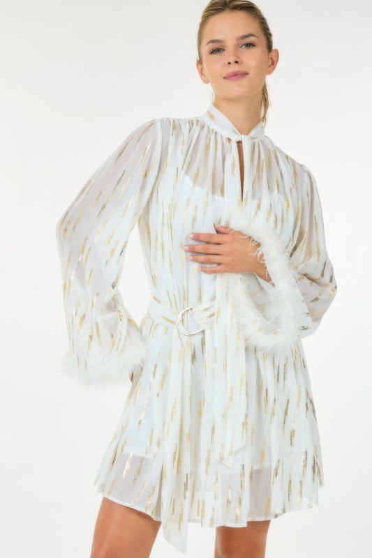 Stacey B's Metallic Print Short Dress