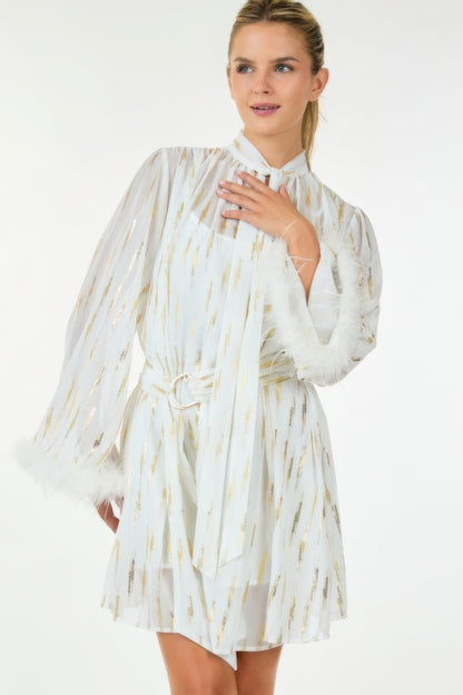 Stacey B's Metallic Print Short Dress