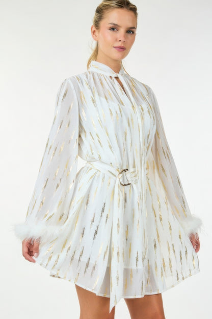 Stacey B's Metallic Print Short Dress