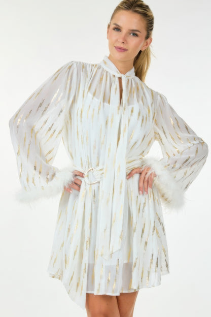 Stacey B's Metallic Print Short Dress
