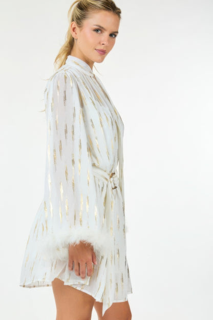 Stacey B's Metallic Print Short Dress