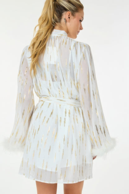 Stacey B's Metallic Print Short Dress