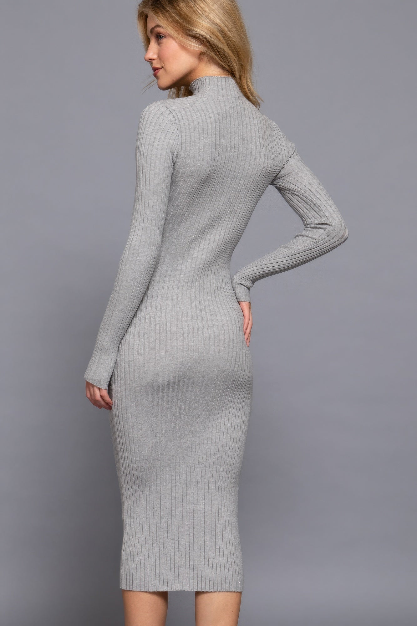 Stacey B's Long Sleeve High Neck Sweater Long Dress