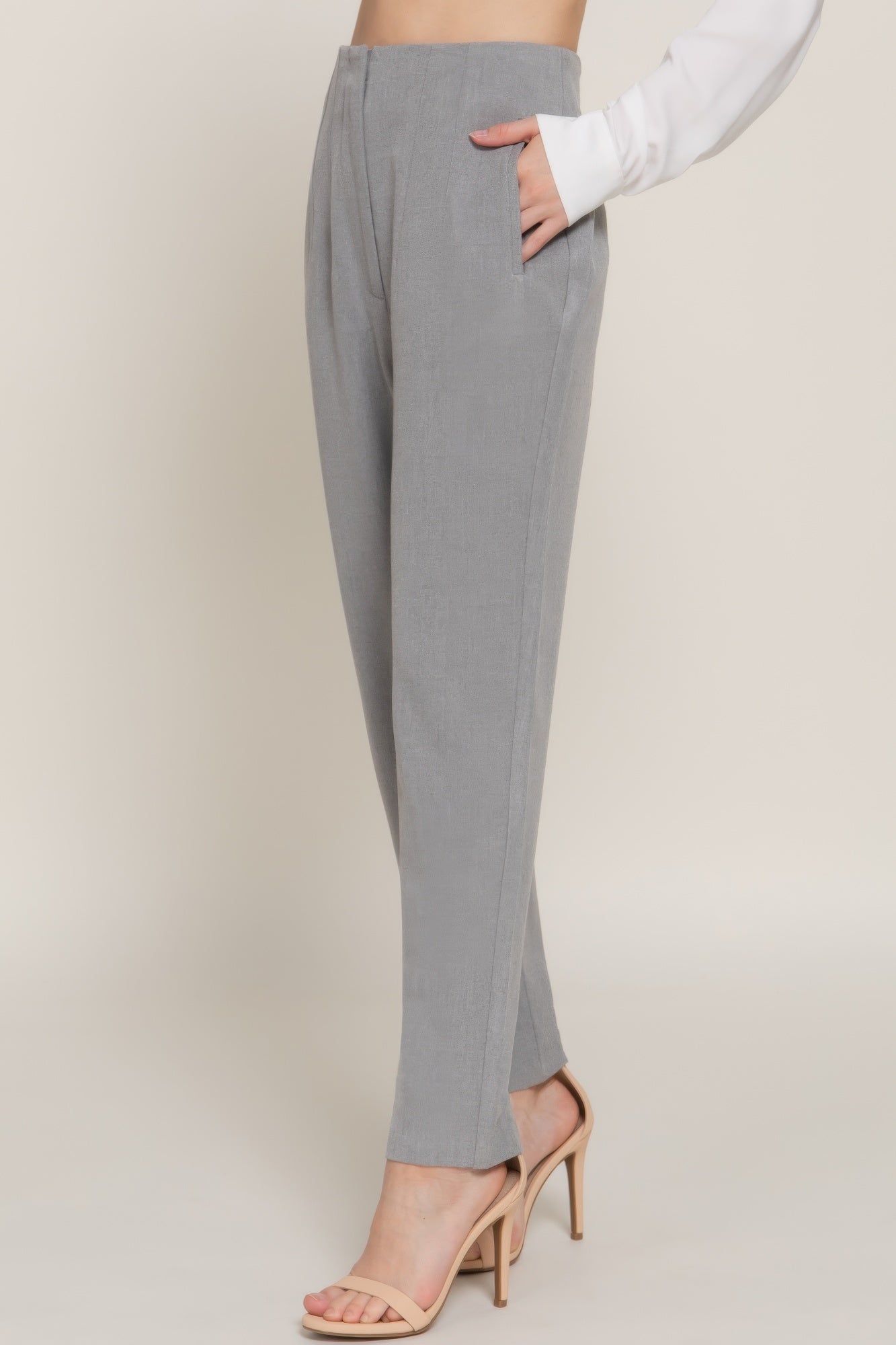 Stacey B's High Waist Pintuck Detail Long Pants