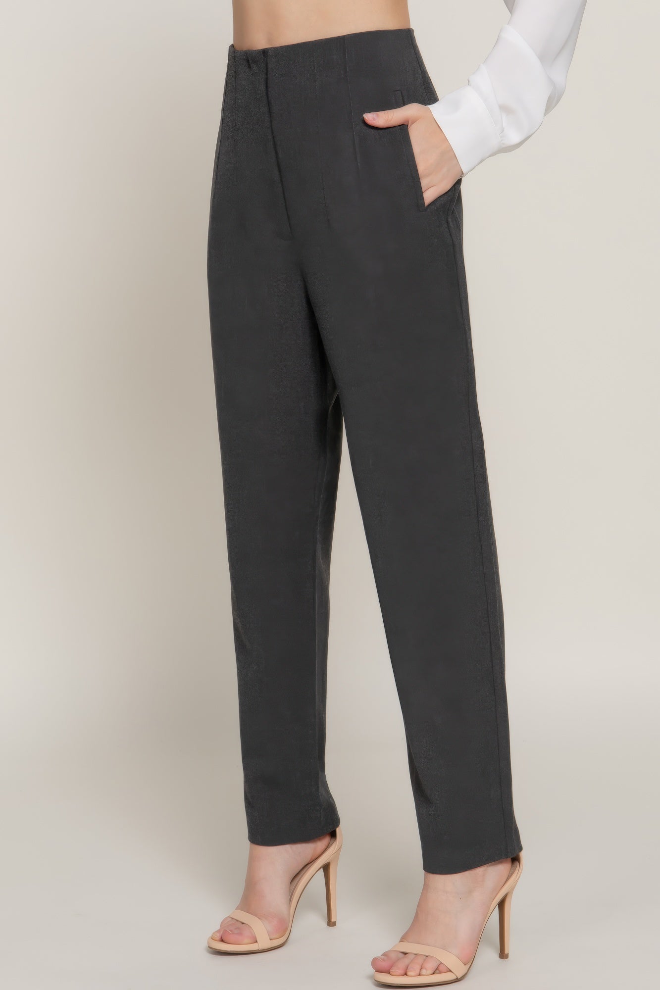 Stacey B's High Waist Pintuck Detail Long Pants