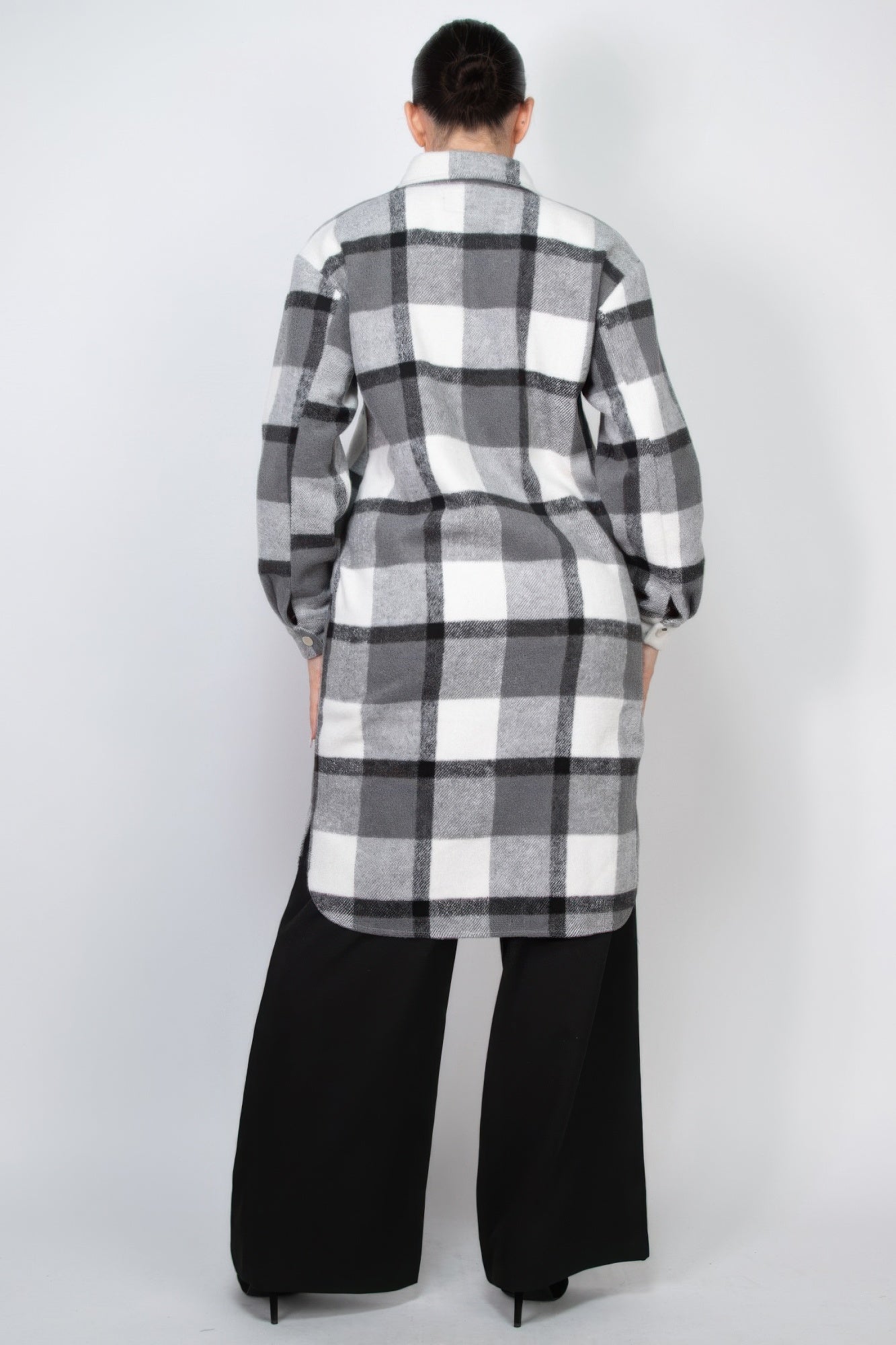 Stacey B's Plaid Buttoned Shacket Coat