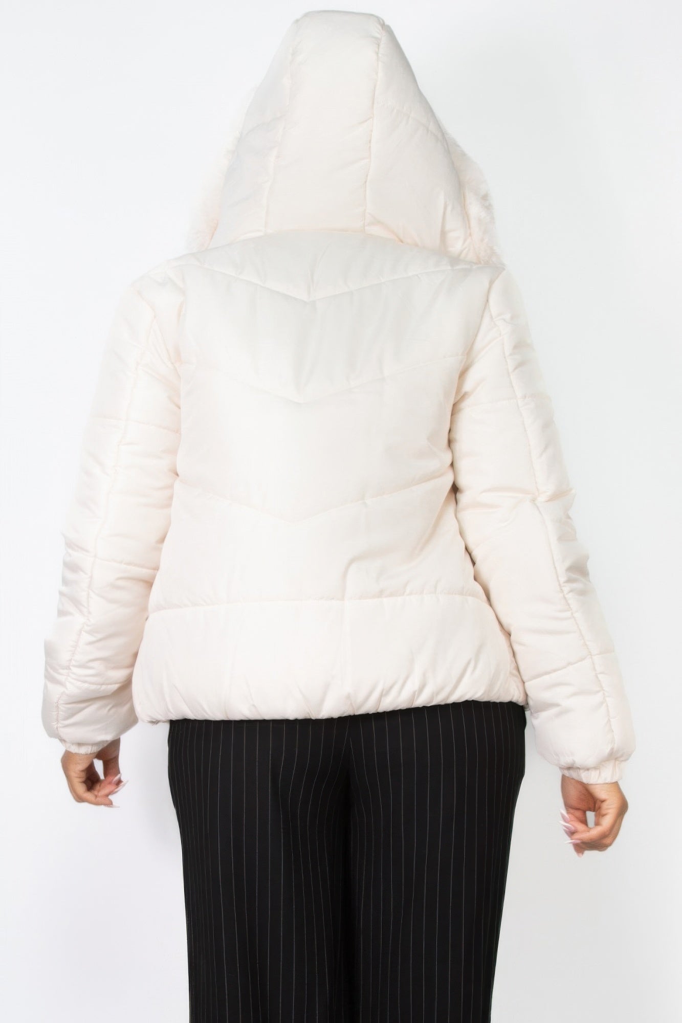 Stacey B's Insulated Zip-up Faux Fur Hooded Jacket