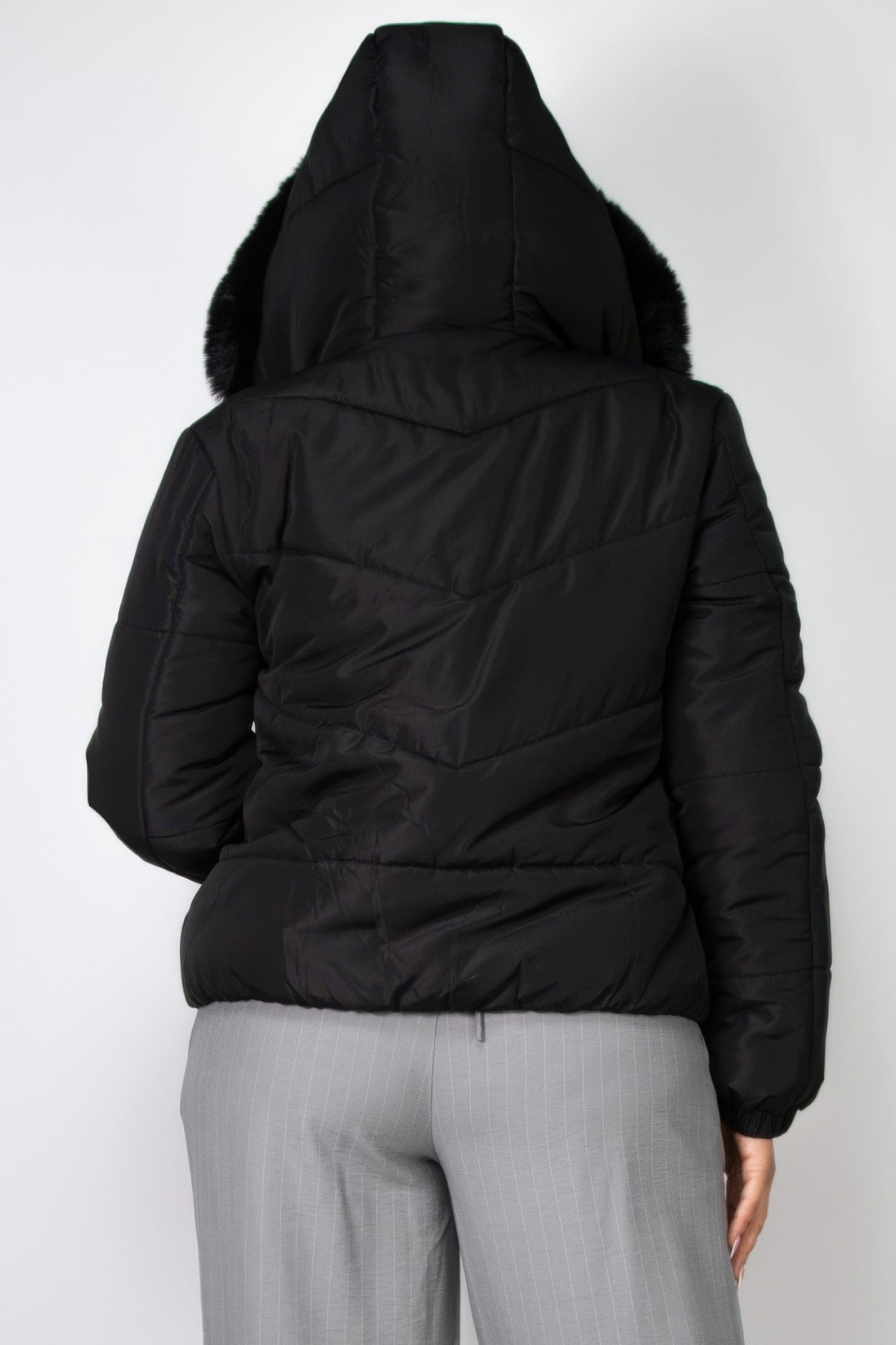 Stacey B's Insulated Zip-up Faux Fur Hooded Jacket